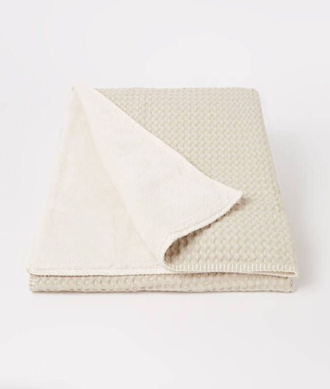 Koeka Oslo baby wiegdeken wafel/teddy 75x100 cm sand/pebble