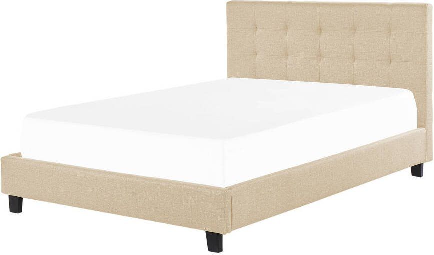 Beliani Rochelle Tweepersoonsbed beige polyester