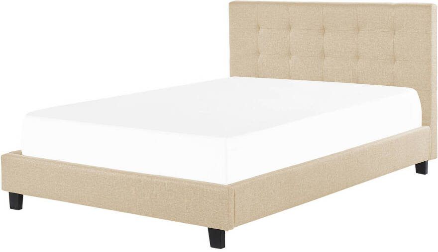Beliani Rochelle Tweepersoonsbed beige polyester