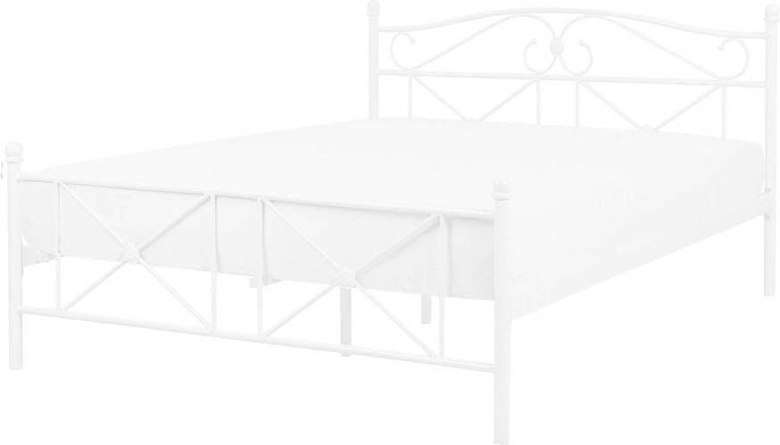 Beliani Rodez Tweepersoonsbed wit metaal