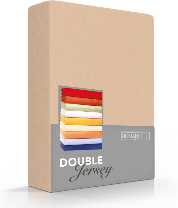Romanette Double Jersey Camel 100% Katoen Kingsize 200x200/220/230