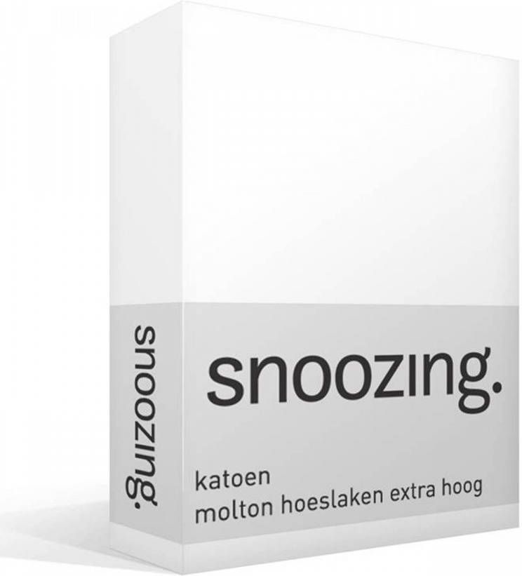 Snoozing Katoen Molton Hoeslaken Extra Hoog 100% Katoen 1 persoons(80x200 Cm) Wit