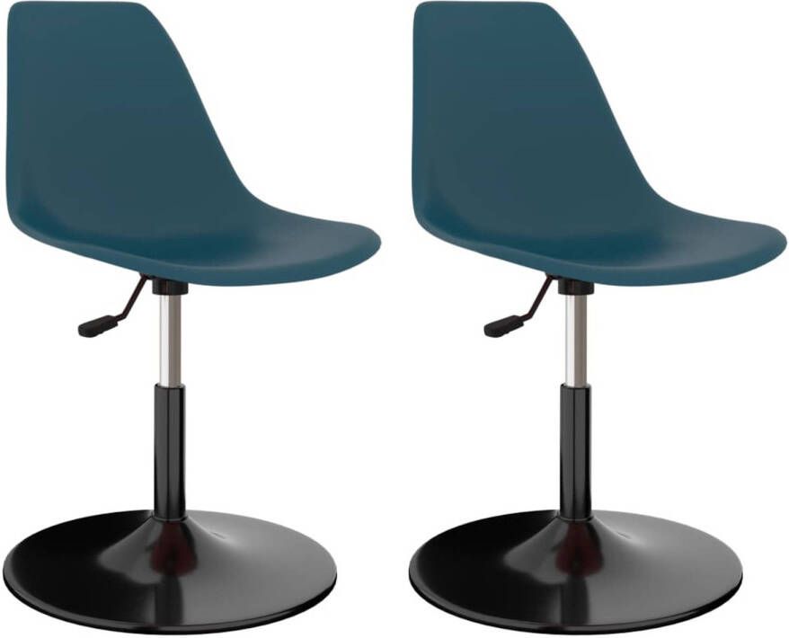 VidaXL Eetkamerstoelen Draaibaar 2 St Pp Turquoise