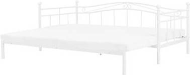 Beliani Tulle Onderschuifbed wit metaal