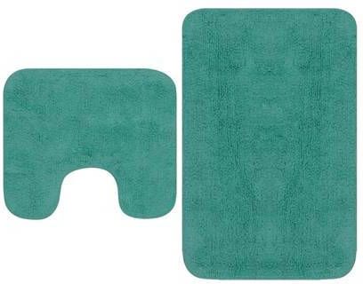 vidaXL Badmattenset stof turquoise 2 delig