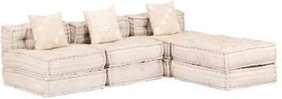 vidaXL Slaapbank driezits modulair stof beige