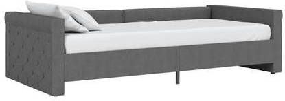 vidaXL Slaapbank met matras en USB stof donkergrijs 90x200 cm