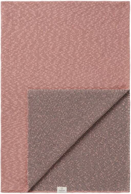 Noppies Baby Comfort Melange knit reversible baby ledikantdeken 100x140 cm Misty Rose