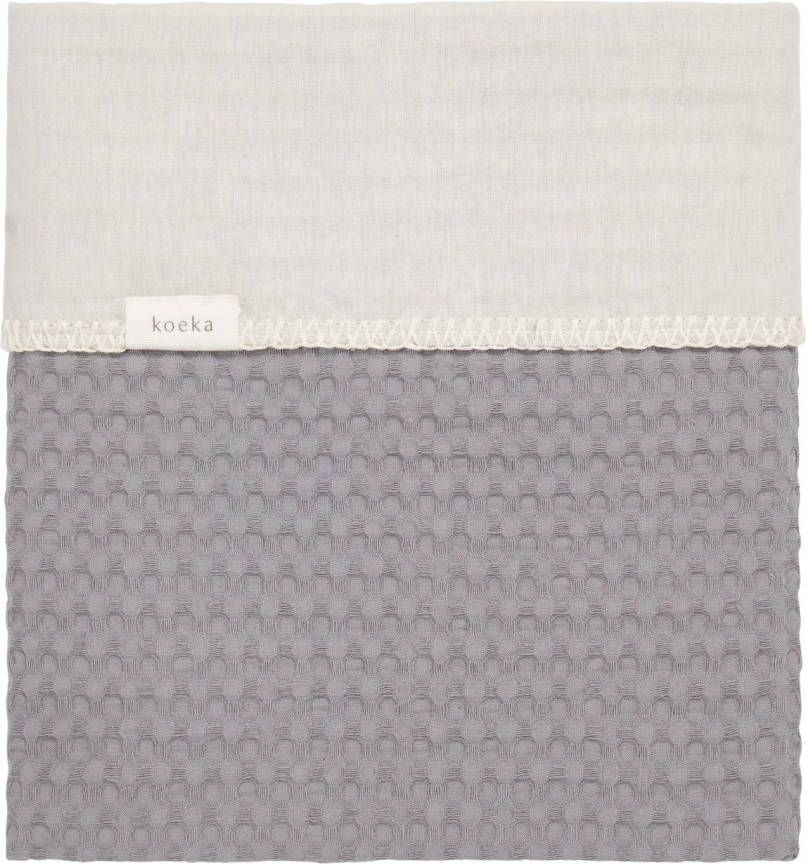 koeka  babydeken Wafelpique/Flanel Antwerp steel grey/pebble Grijs Gr.Babymode (6 24 maanden)