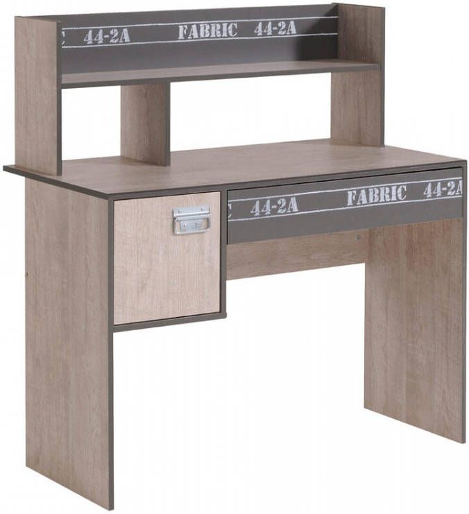 Actona Bureau Fabric eikenkleur/grijs 114, 1x107, 9x56, 4 cm Leen Bakker