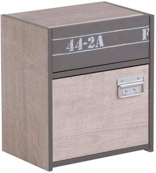 Actona Nachtkastje Fabric eikenkleur/grijs 45, 3x40, 2x28 cm Leen Bakker