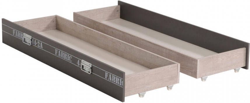 Parisot Ladenset Fabric grijs/eikenkleur 18, 4x42, 4x148, 6 cm Leen Bakker