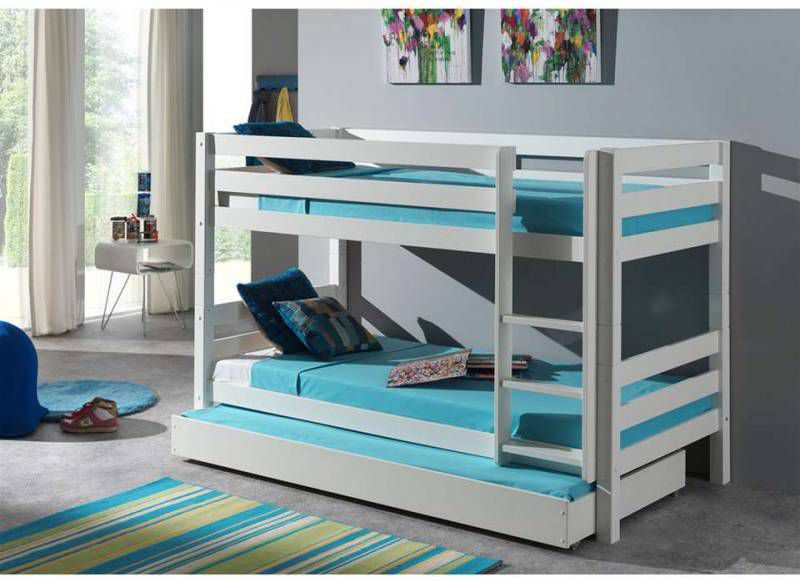 Vipack stapelbed Pino met onderbed wit 140x103x208 cm Leen Bakker