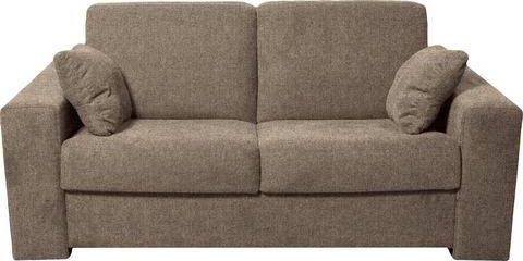 Home affaire 2 zitsbank Roma Bedfunctie, met vering, lattenbodem en echte matras. Om uit te klappen in hoge kwaliteit, Afmeting liggend ca 123x198 cm, met 2 sierkussen