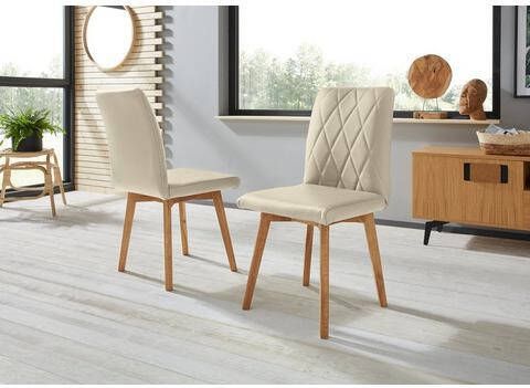 Home affaire Stoel Brest Frame van eiken massief hout geolied(set, 2 stuks )