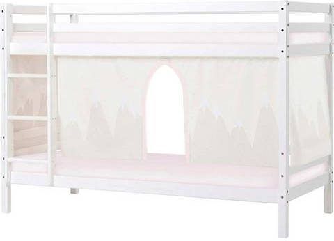 Hoppekids Stapelbed "Winter Wonderland" 90x200 massief met gordijn & matrassen(set, 4 stuks )