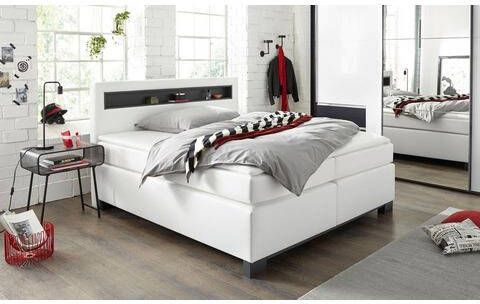 INOSIGN Boxspring Nevada met houten inzet en ledlampen in het hoofdbord