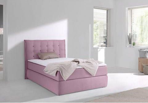 INOSIGN Boxspring Sagres Hoofdbord met 2 kleurige zachte bies en tweekleurige knopen