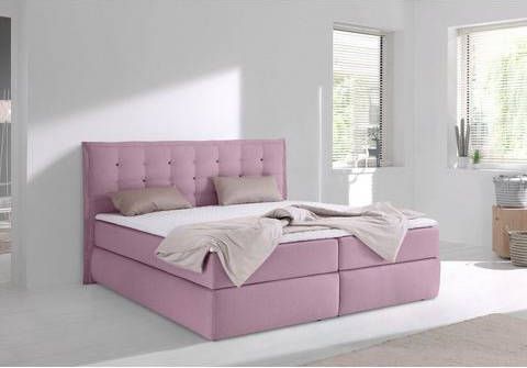 INOSIGN Boxspring Sagres Hoofdbord met 2 kleurige zachte bies en tweekleurige knopen