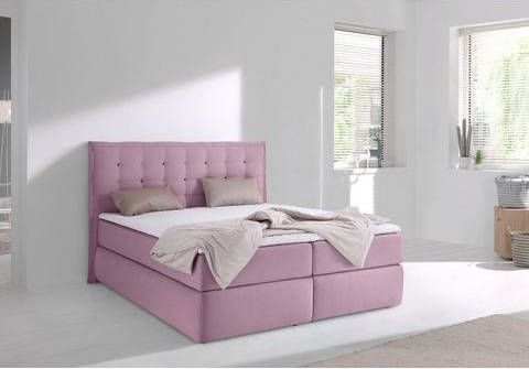 INOSIGN Boxspring Sagres Hoofdbord met 2 kleurige zachte bies en tweekleurige knopen