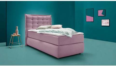 INOSIGN Boxspring Sagres Hoofdbord met 2 kleurige zachte bies en tweekleurige knopen