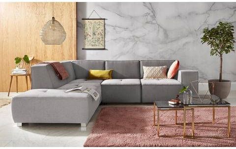 INOSIGN Hoekbank Sapporo naar keuze slaapfunctie of verstelbare zitdiepte, binnenvering