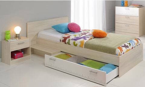 Parisot Kinderbed Charly 1 persoons, met bedlade en legplank