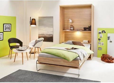 priess Verticaal opklapbed ANCONA met rek en ledverlichting