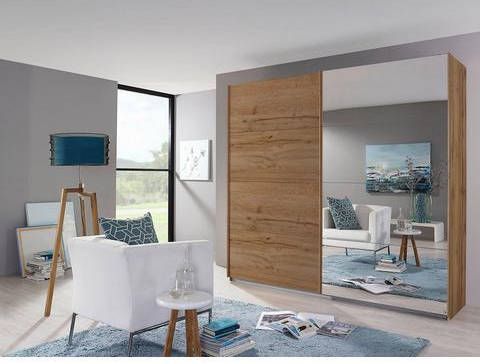 rauch Zweefdeurkast Quadra met spiegelelementen