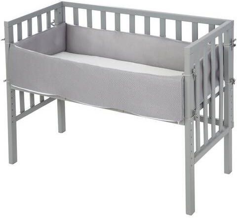 Roba ® Extra bed Safe Asleep® 2 in 1, Style taupe met matras, hoofdbeschermer en veiligheidsbarrière