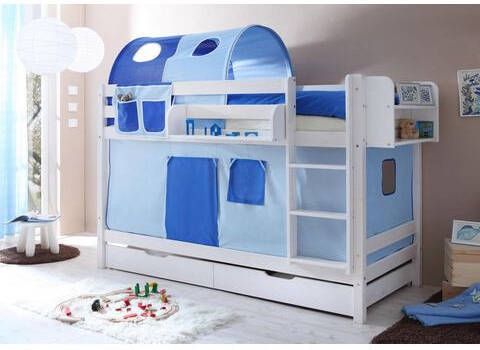 Ticaa Stapelbed Marcel met rolbodem en textielset, grenen