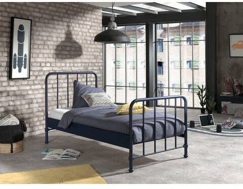 Vipack Bronxx Bed 90 x 200 cm Blue Denim