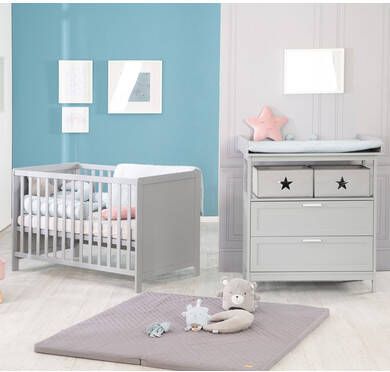 Roba ® Babymeubelset Hamburg met kinderbed en commode met 2 laden(voordeelset, 2 stuks )