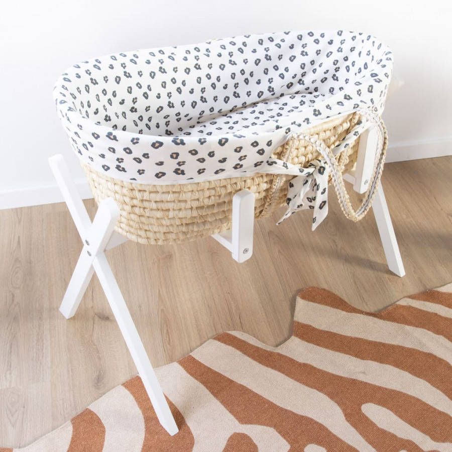 Childhome Mozesmand met matras en hoes naturel en luipaardprint