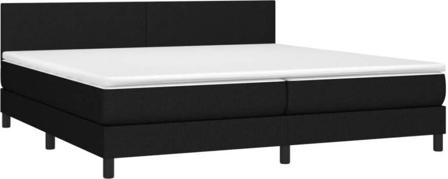 VIDAXL Boxspring met matras en LED stof zwart 200x200 cm