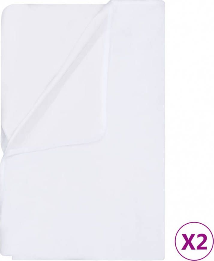 vidaXL Matrasbeschermers 2 st waterdicht 200x200 cm katoen wit
