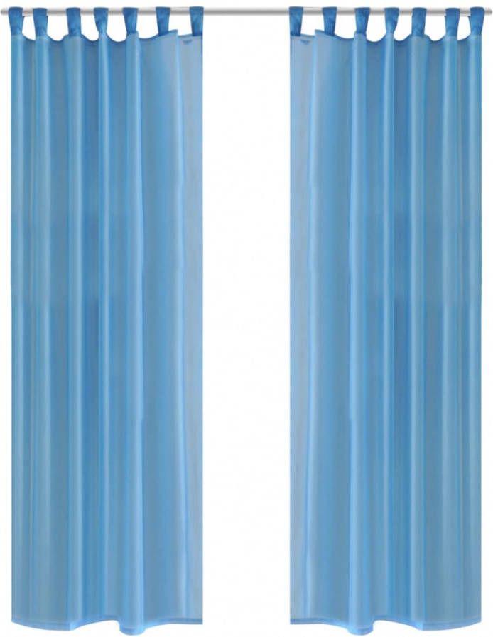 VIDAXL Turquoise Vitrage 140 x 245 cm 2 stuks