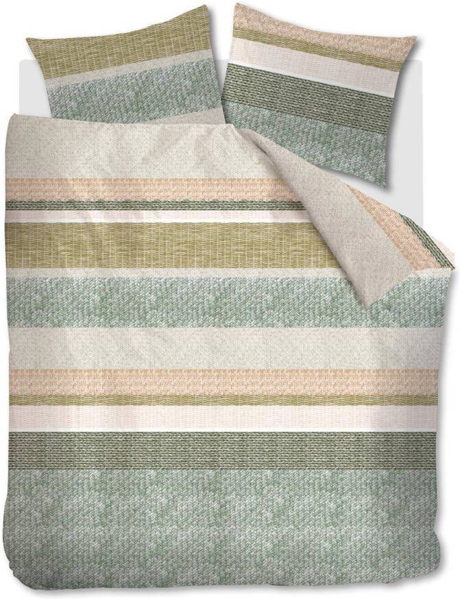 Beddinghouse Dekbedovertrek Sola Grijs Groen lits jumeaux(240 X 200/220 Cm )