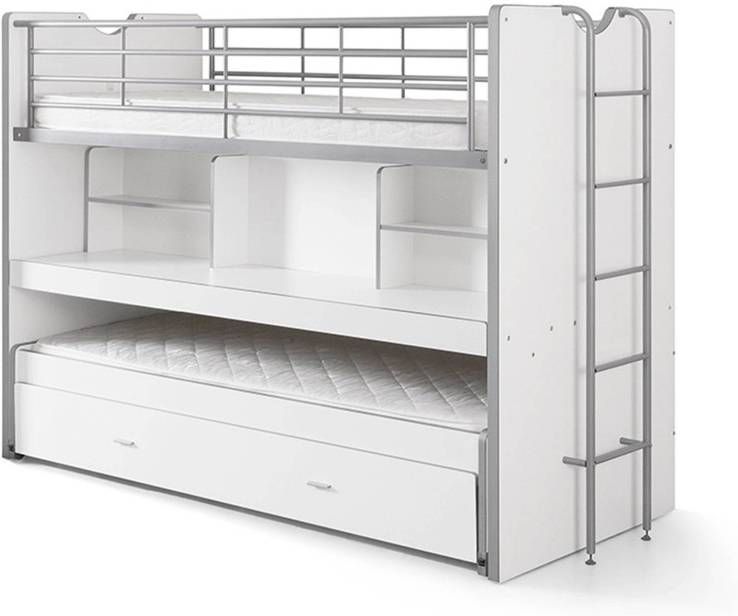 Vipack stapelbed Bonny met rolbed en bureau wit Leen Bakker