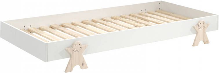 Vipack Kinderledikant Modulo Tienerbed, 1 persoons, stapelbed met poten in smile look