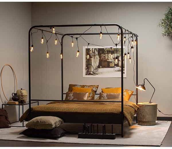 vtwonen Hemelbed 'Bunk' 160 x 200cm, kleur Zwart