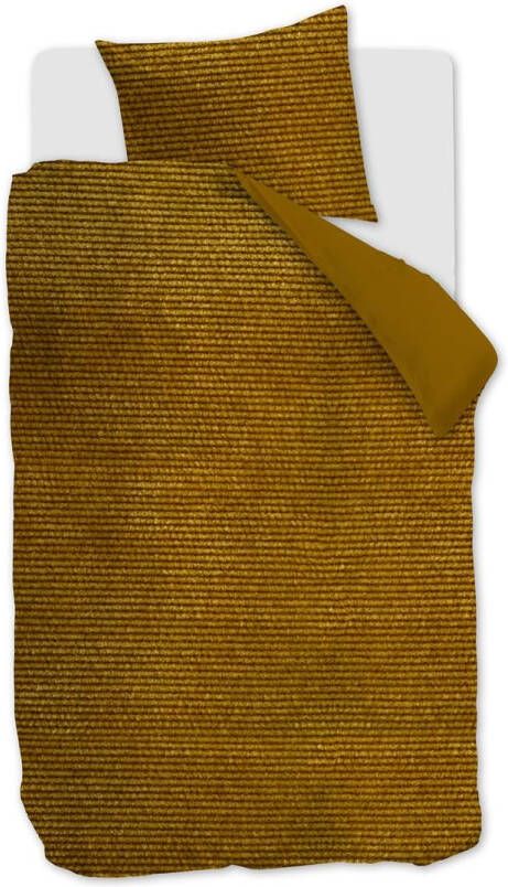 At Home Cosy Corduroy Dekbedovertrek 1 persoons(140x200/220 Cm + 1 Sloop) Flanel Oker
